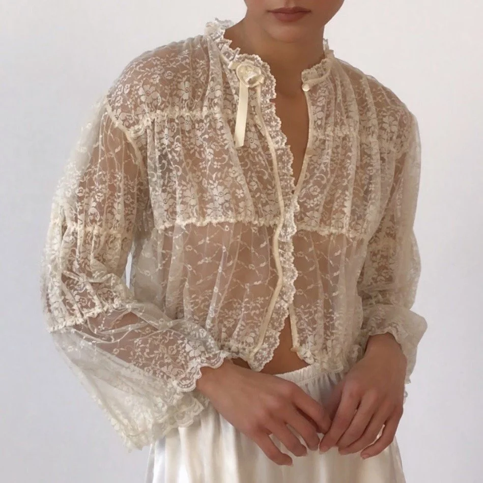 Vintage LACE Cropped Bolero Top
