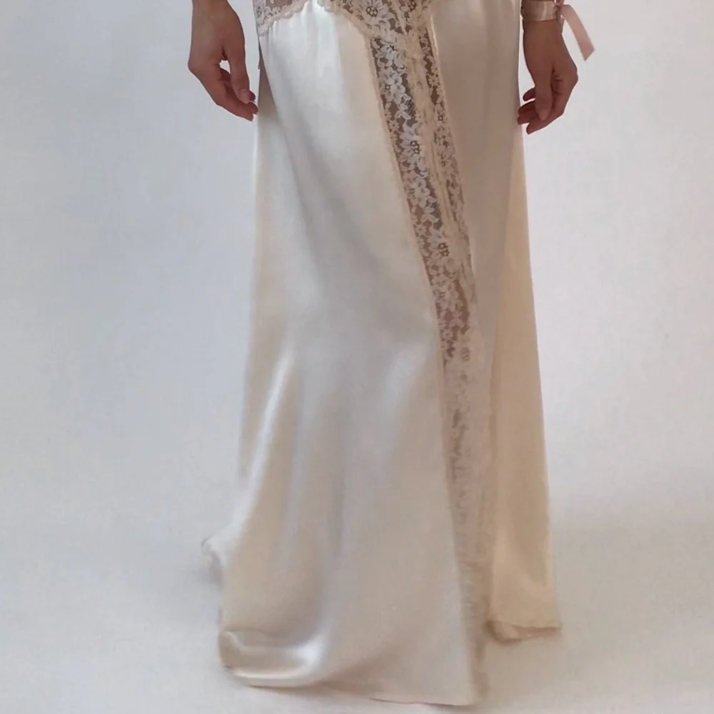 Vintage LUXURY LINGERIE DESIGNER Pale Pink Silk Lace Slip Dress  Esmes  Drawer Too