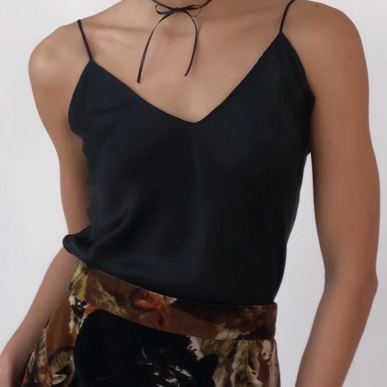 Vintage Peggy Jennings Black Silk Camisole