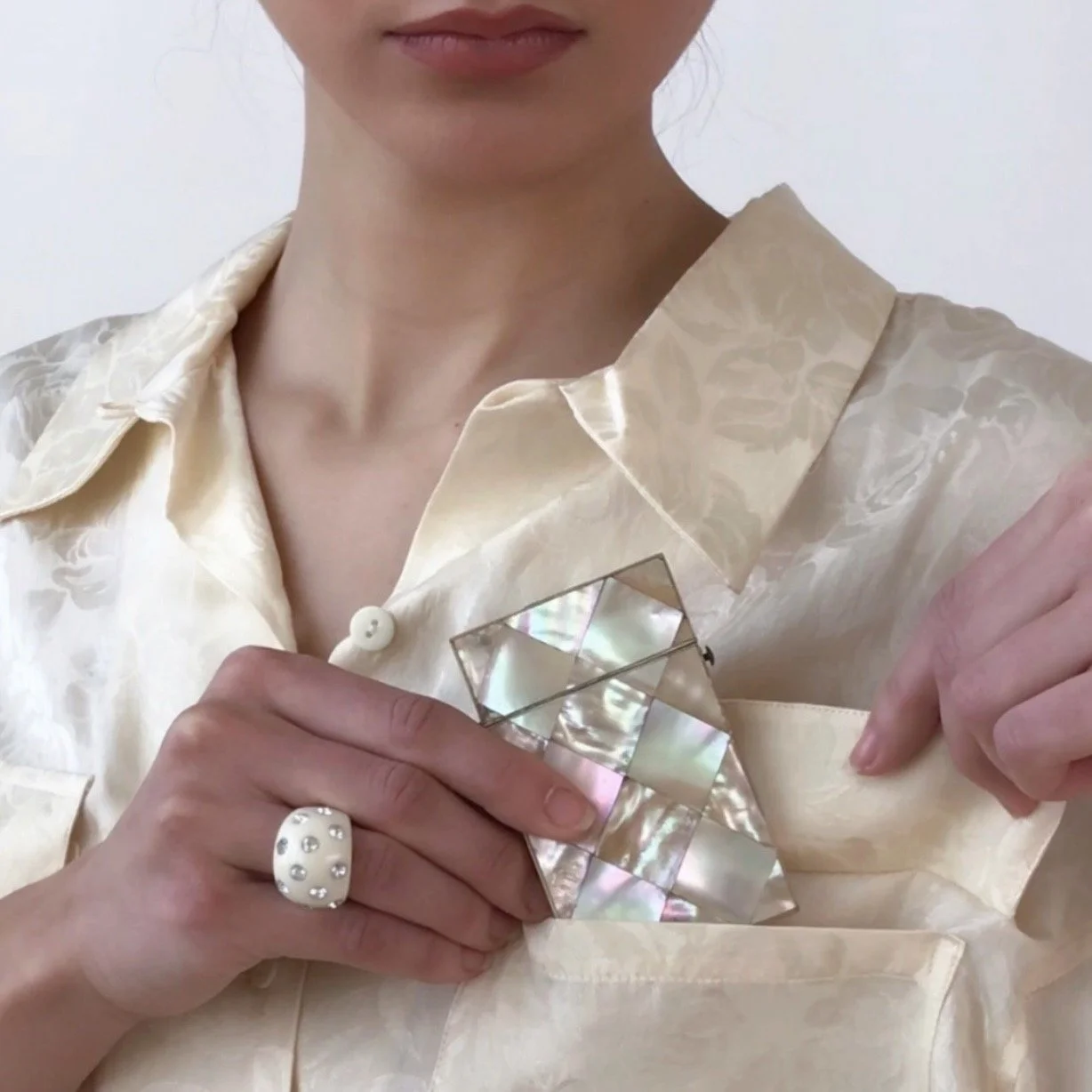 Antique 19th Century Mother of Pearl Petite Card Case