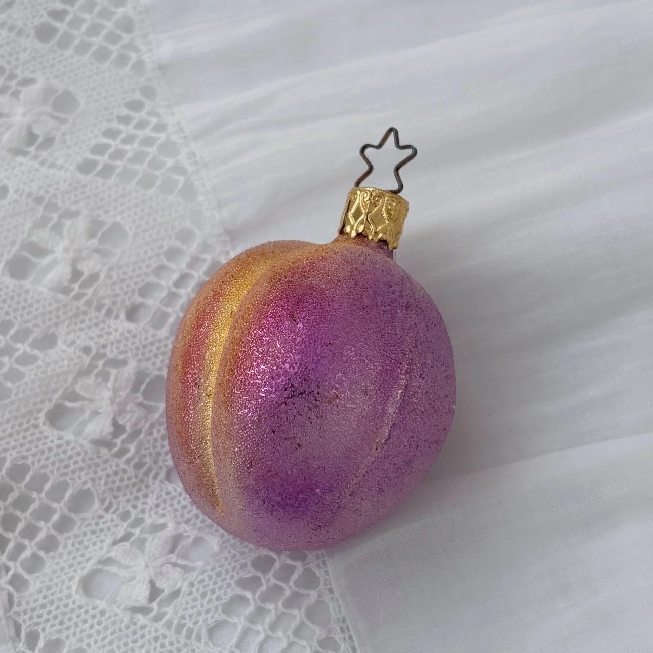 Vintage PLUM Glass Ornament