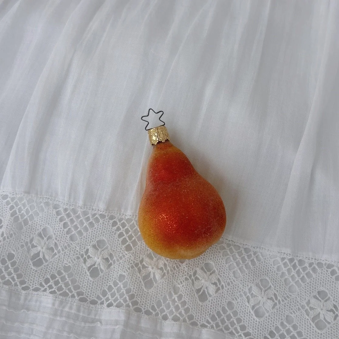 Vintage PEAR Glass Ornament