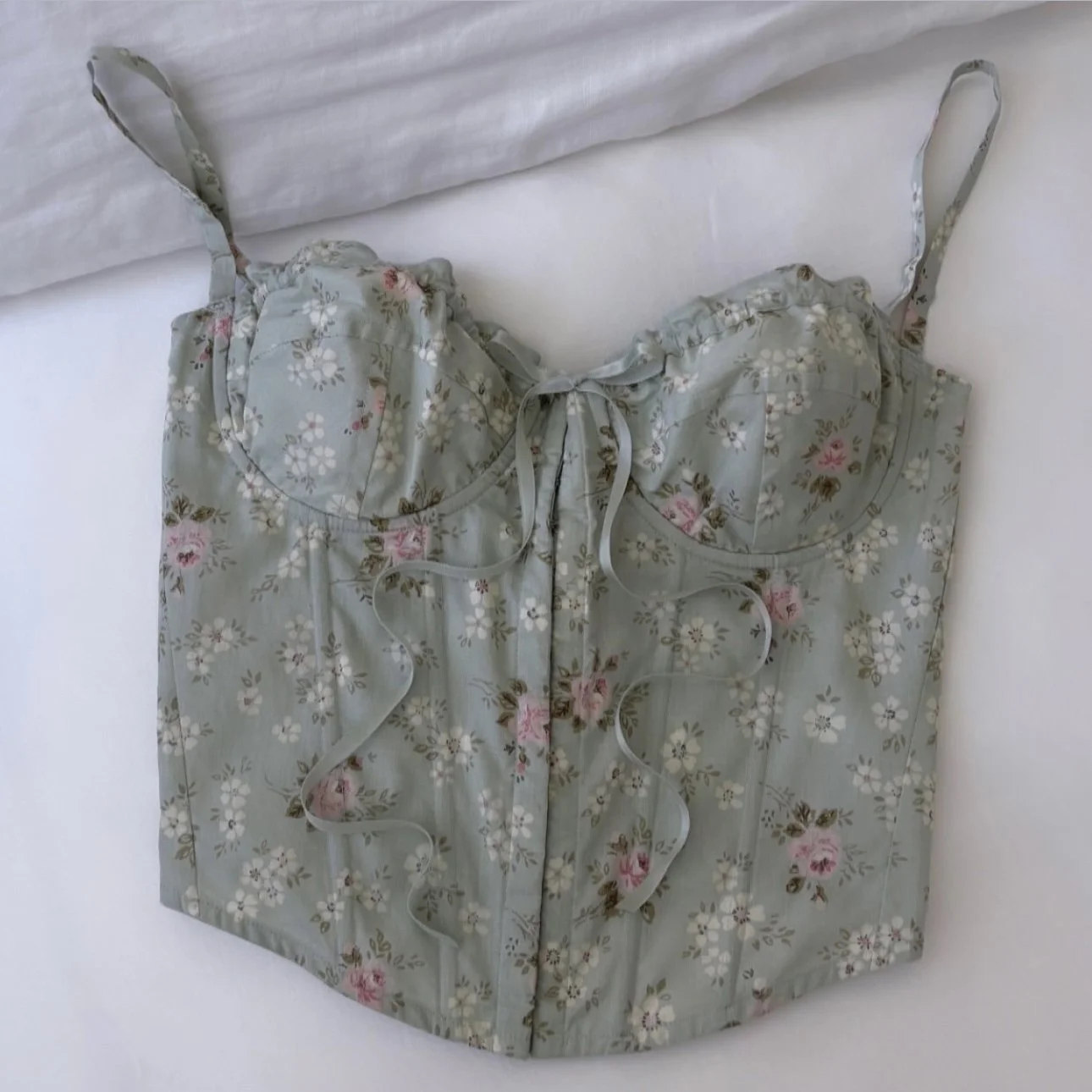 Vintage Floral Lace-Up VS Corset Top RARE