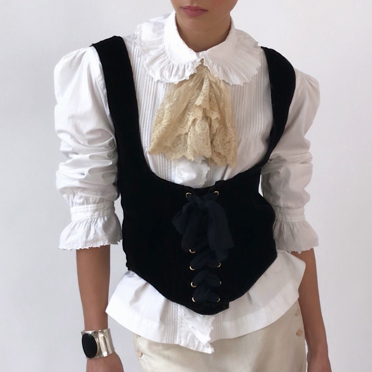 Vintage Espresso Velvet Corset Top