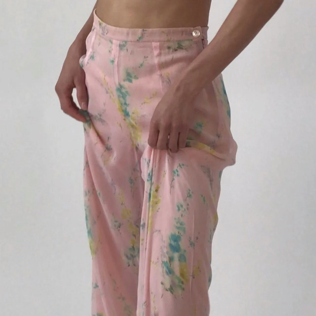 Vintage EMANUEL UNGARO Floral Silk Pants