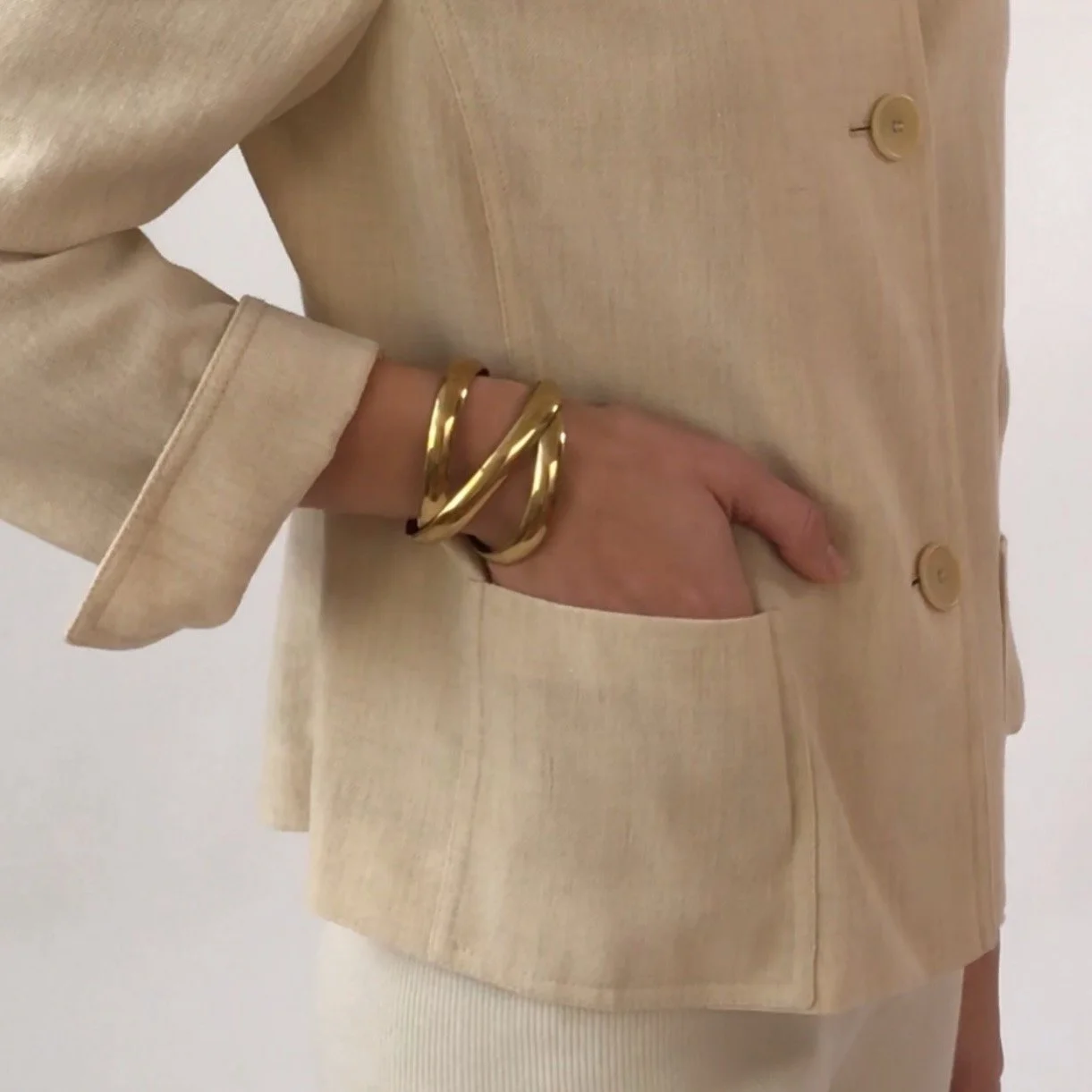 Vintage Modern Brass Cuff Bracelet