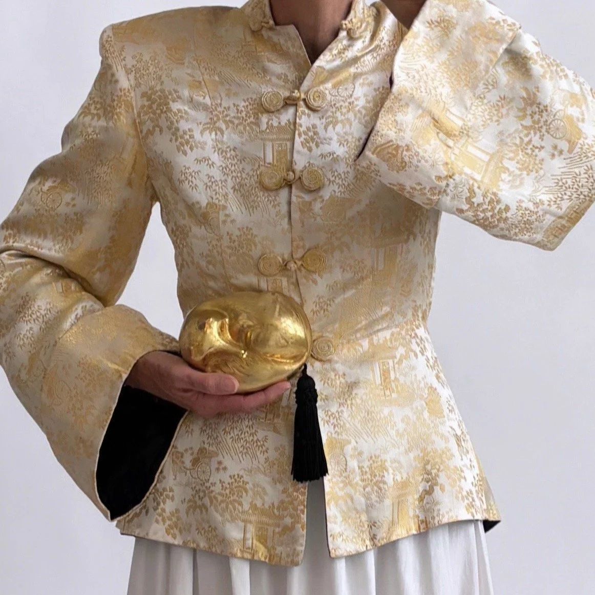 Vintage 1940's Golden SILK CHINOISERIE Jacket