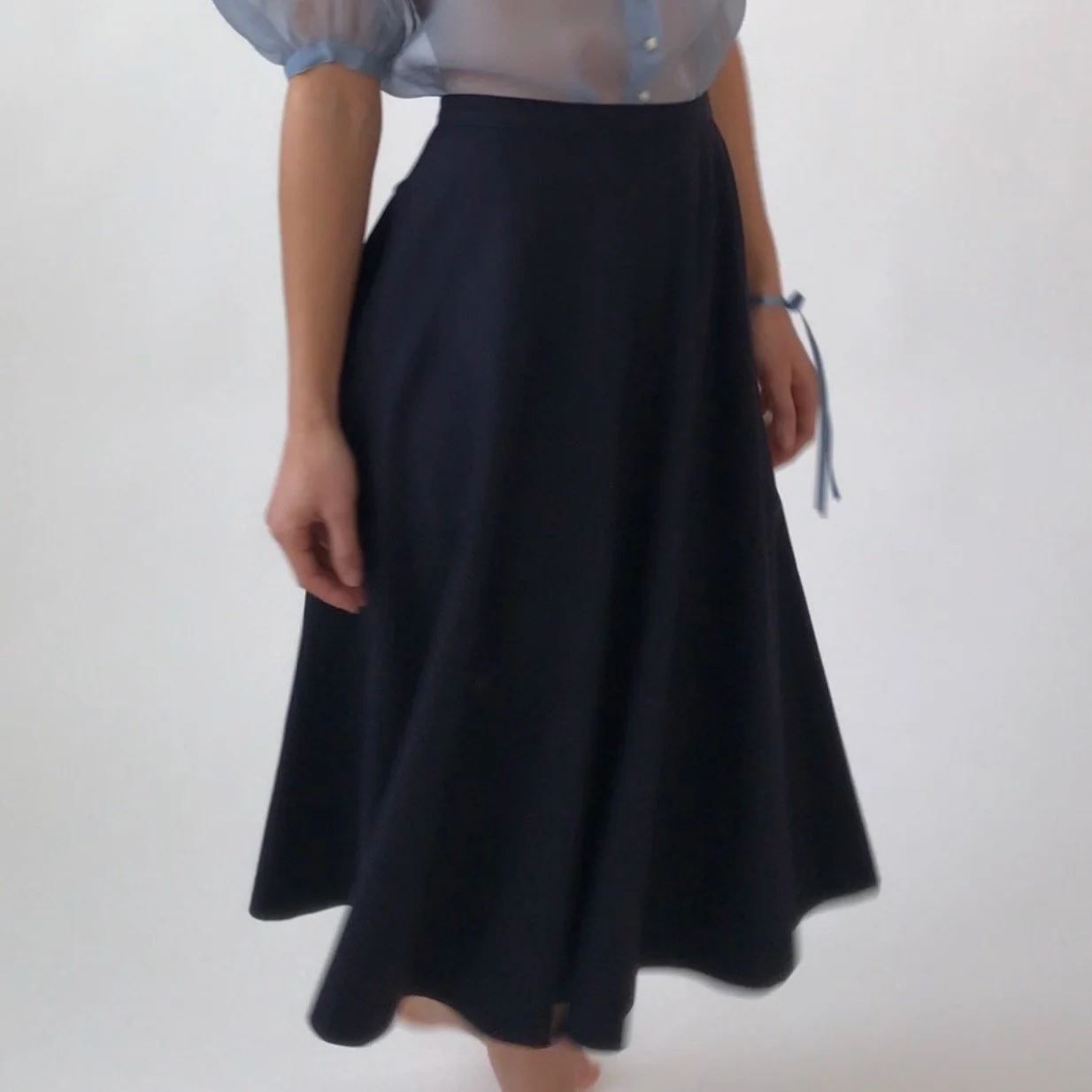Vintage 1980's VALENTINO Navy Circle Skirt