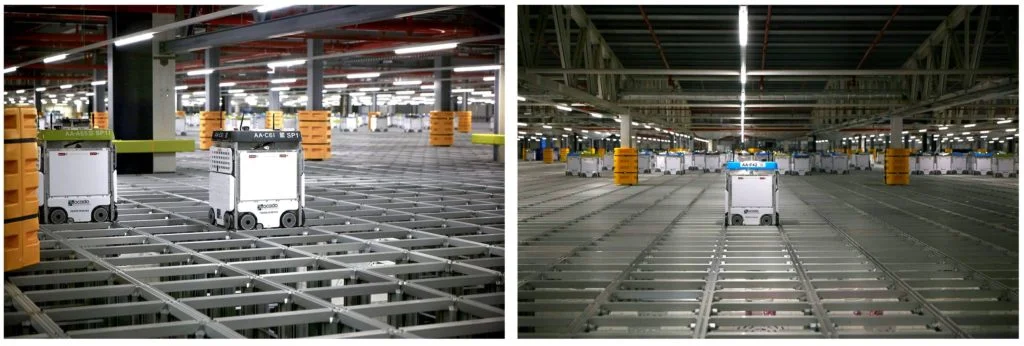 The two photographs of Ocado’s Andover CFC3 that were entered into the EEF competition