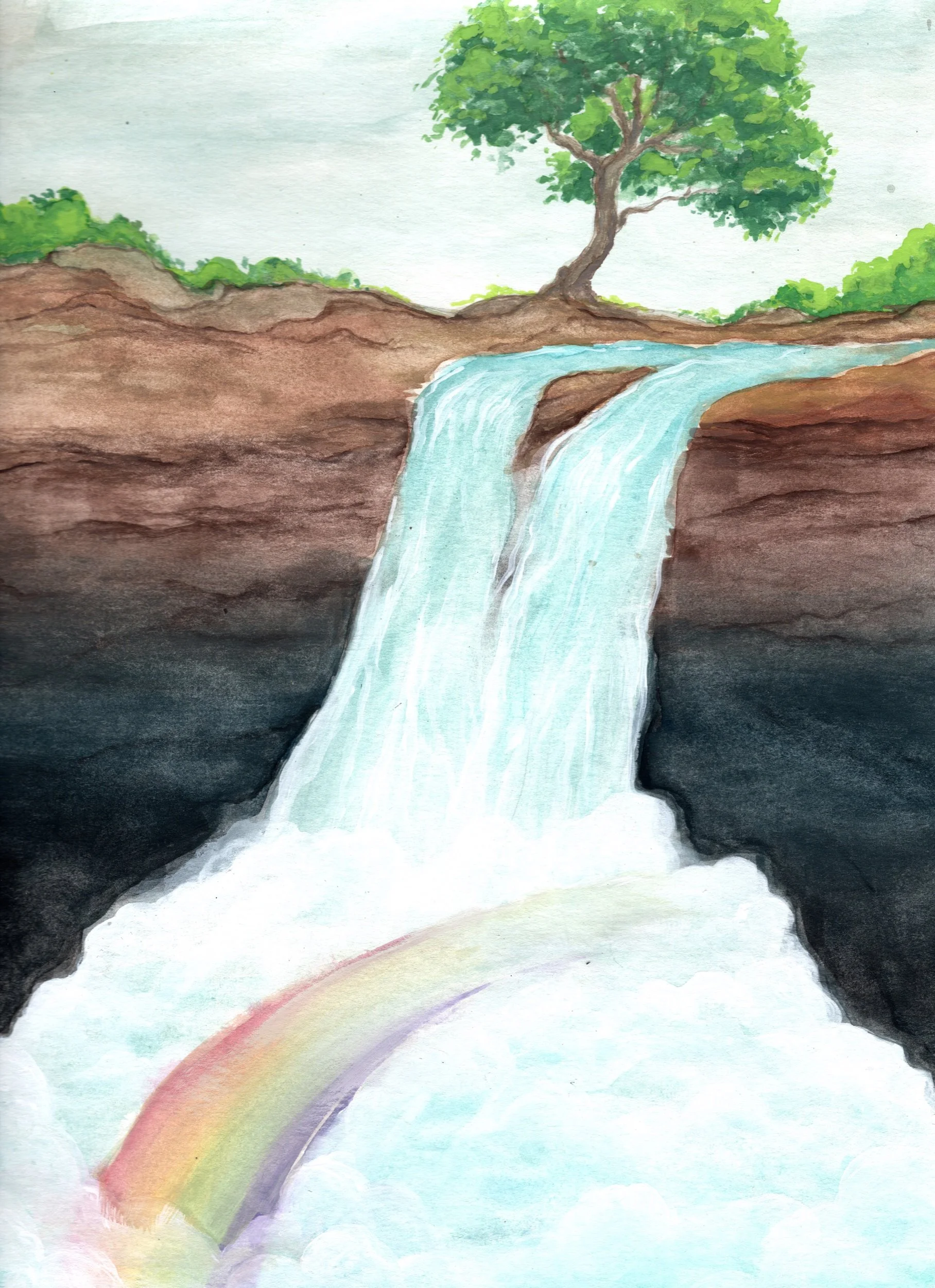 Noccalula Falls - Watercolor on Paper