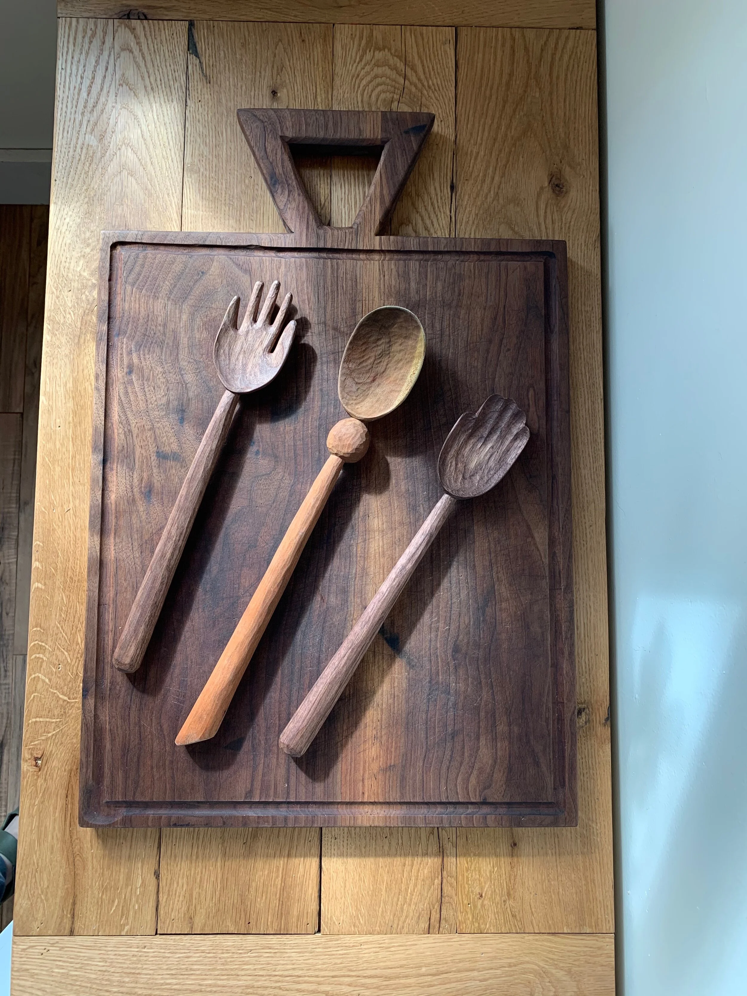 Cutting Board and Spoons