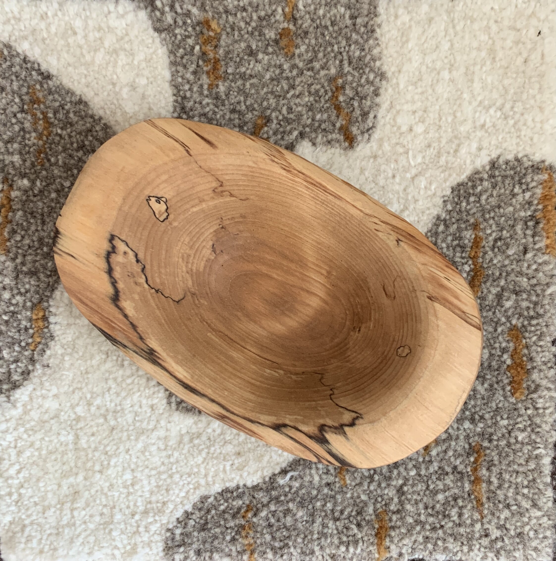 Spalted Maple bowl with burnt textured underside