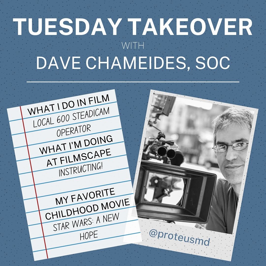 Please welcome to the Tuesday Takeover stage, Dave Chameides! @proteusmd will be manning our Instagram Stories tomorrow to share some expertise in all things Camera Operating, so don&rsquo;t miss out on your chance to ask him some questions! We will 