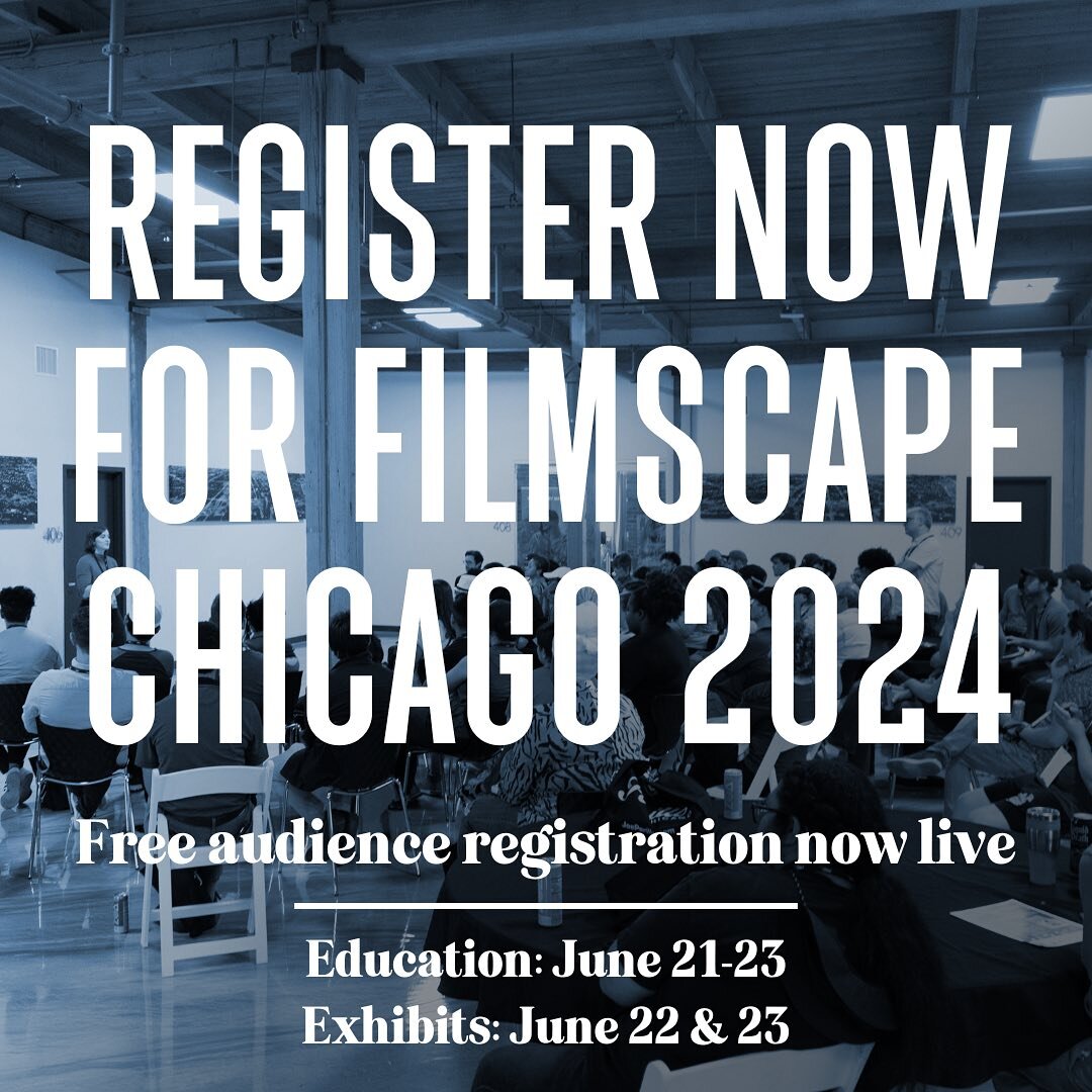 Free audience registration for #FilmscapeChicago is now LIVE! Register at the link in our bio, and we&rsquo;ll see you in June!