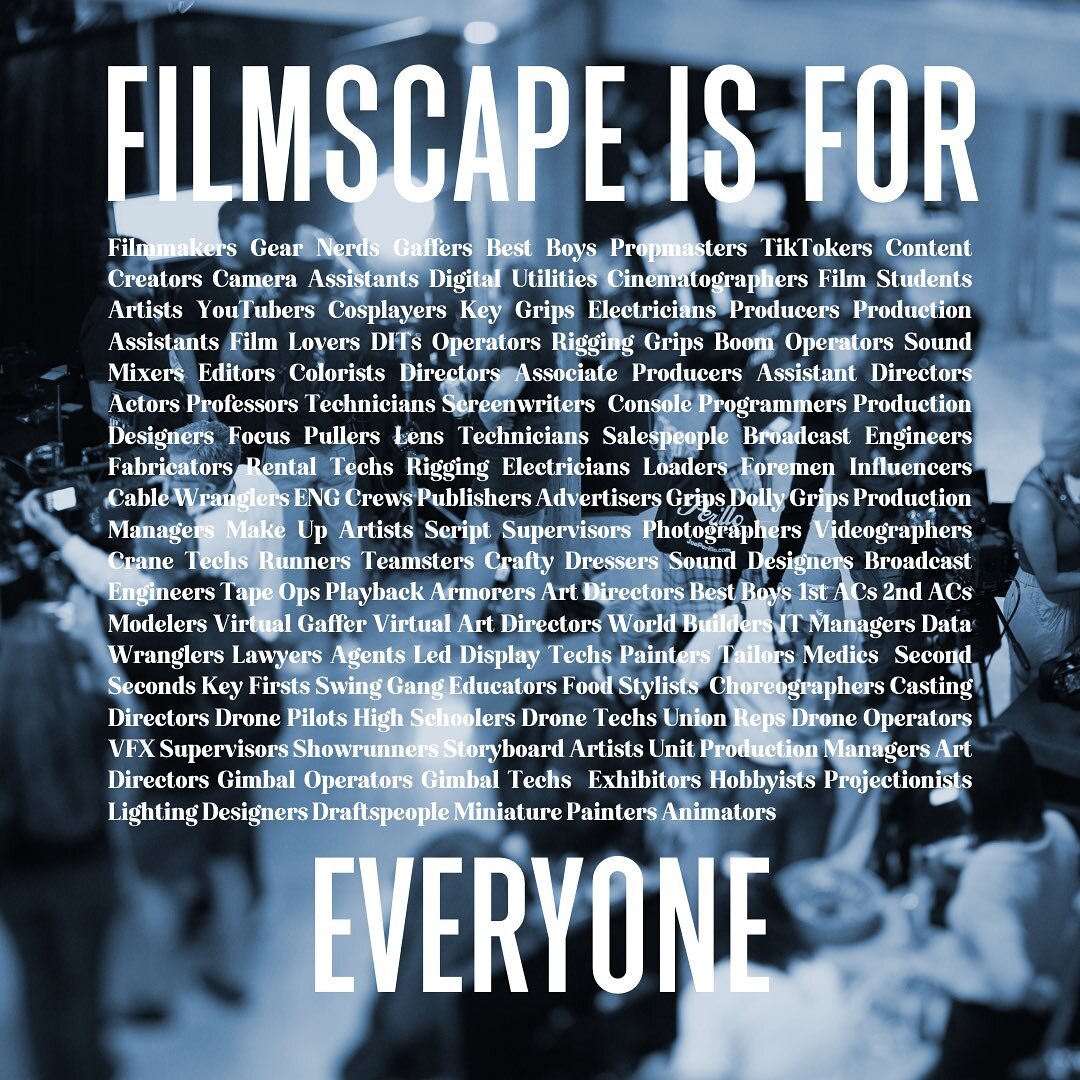 Who is Filmscape for? Well, it&rsquo;s for you&hellip; and everyone else!

Filmscape Chicago is a free education resource for everyone, and we hope to see you, and you, and YOU in June. Register at the link in our bio!