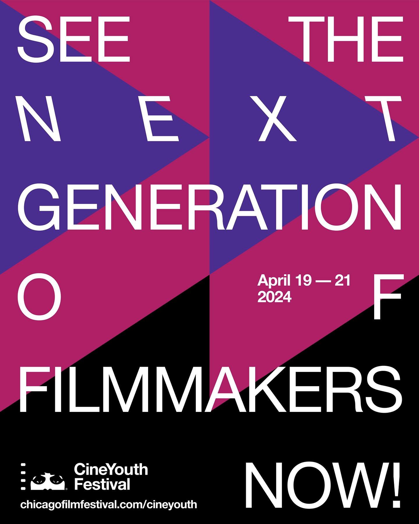Heads up, CHICAGO!

There&rsquo;s an event coming up we&rsquo;d love to share with you. 

See the next generation of filmmakers at #CineYouth Festival, presented by @ChiFilmFest, both in-person in Chicago at @facetschicago from April 19-21 and virtua