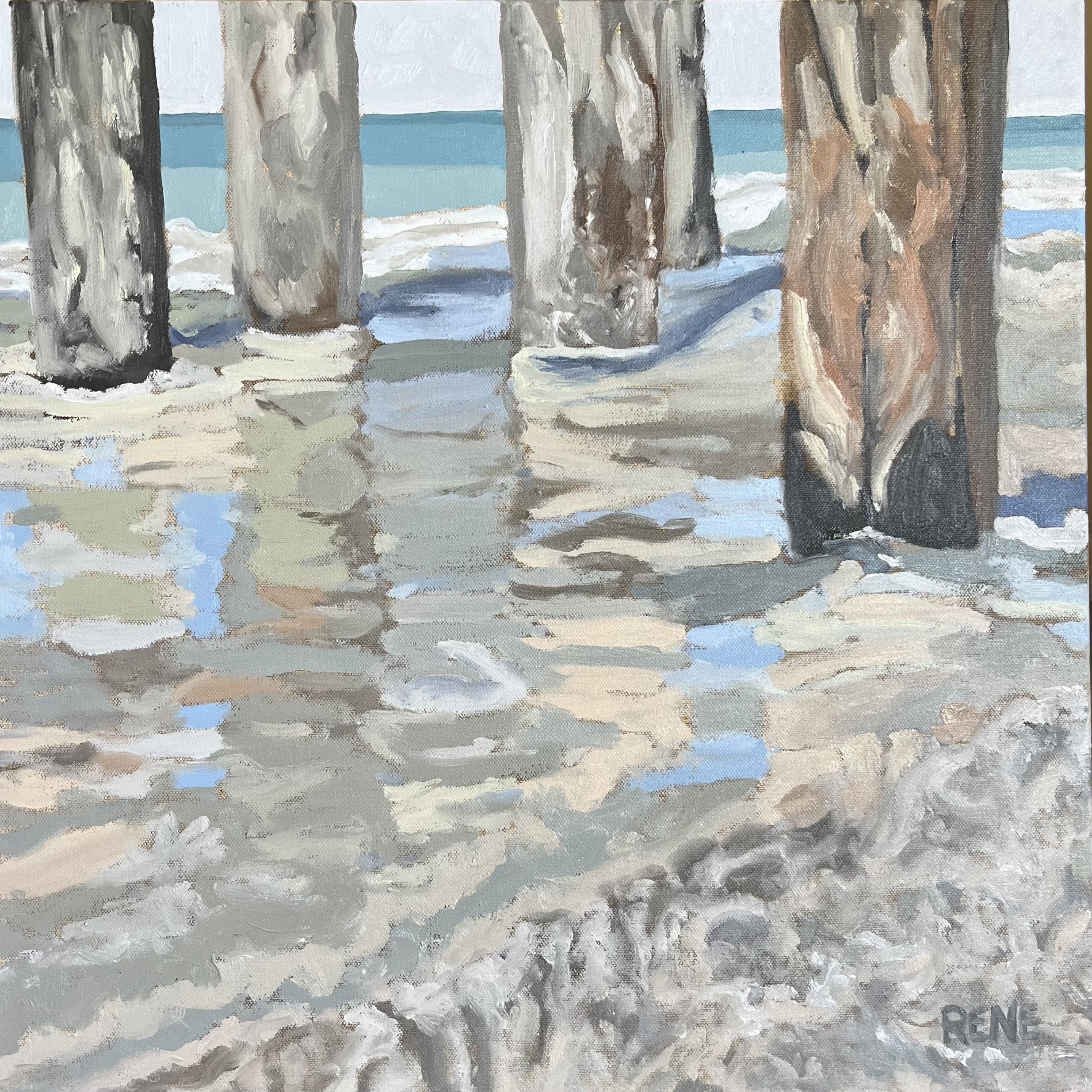 Piling Reflections 20"x20"