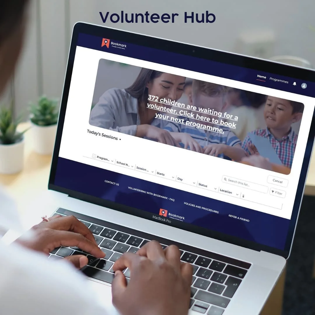 Bookmark's Volunteer Hub login — Bookmark Reading Charity Changing