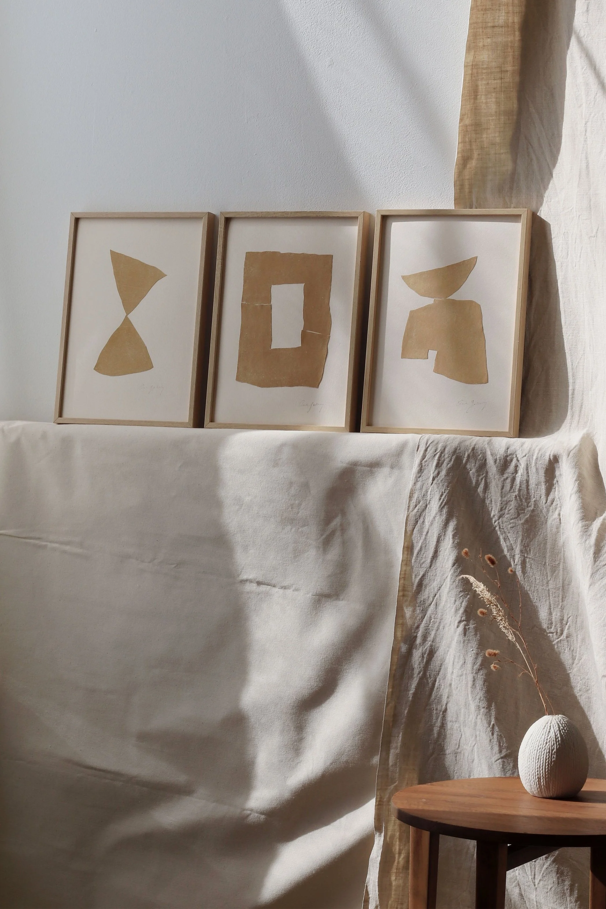 Triptyque Collages  'Formes habitées' A4