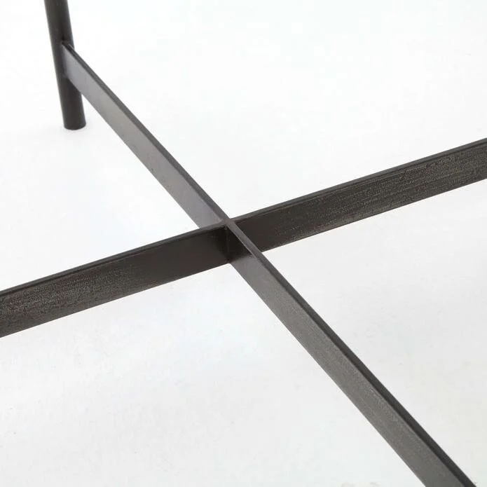 Hammered Metal and Polished Marble Table base