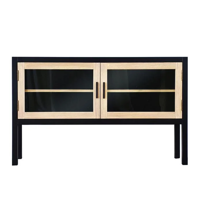 Black Poplar Wood Sideboard front