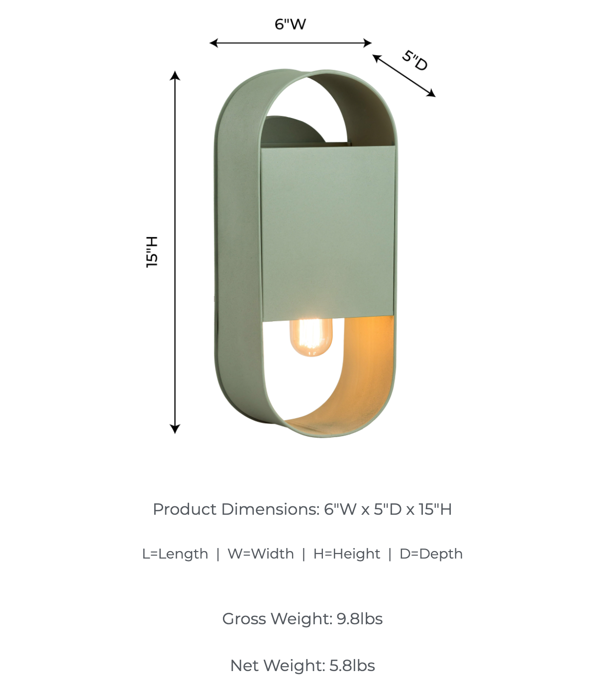 Green Wall Sconce dims