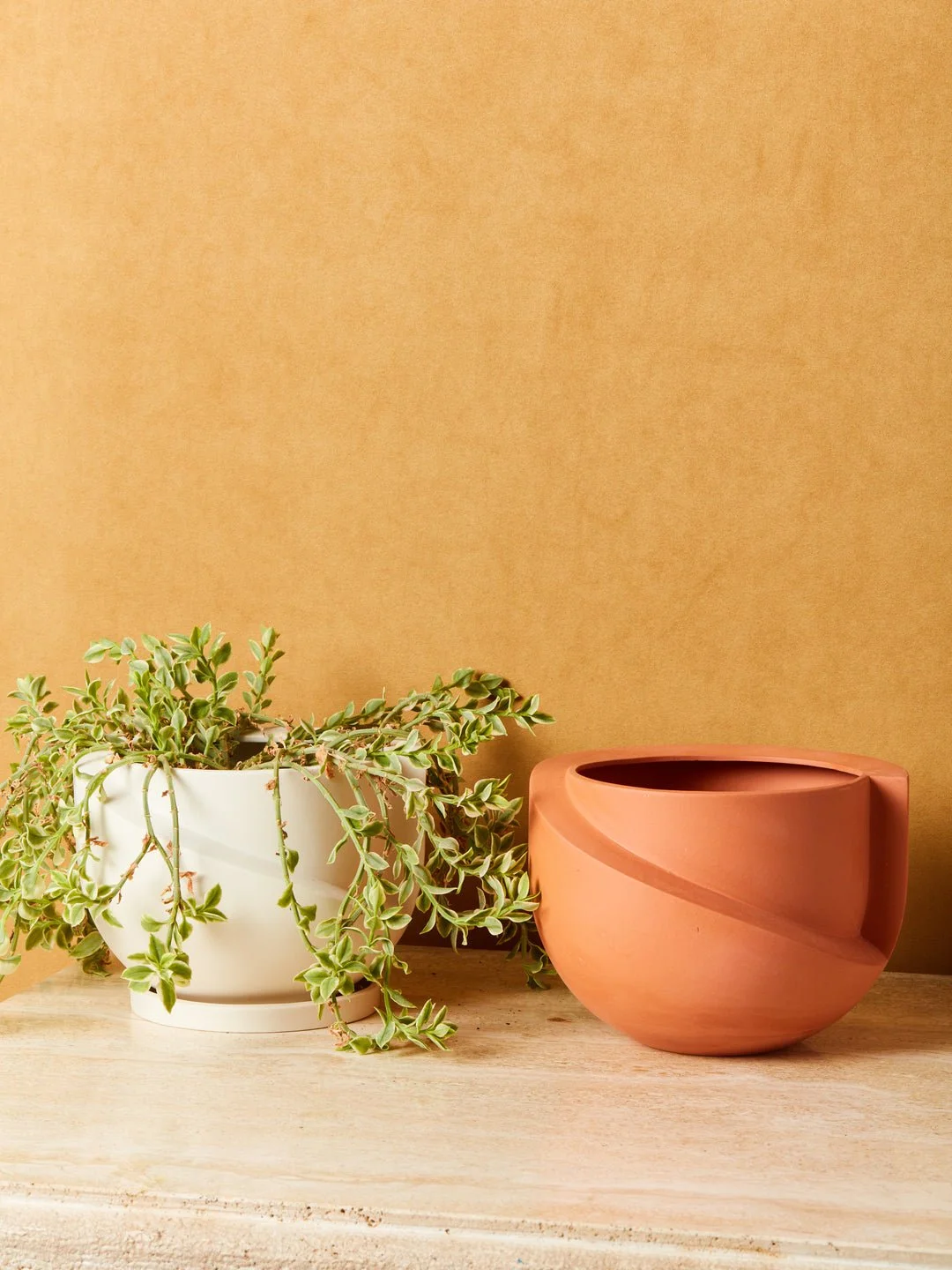 VAYU Terracotta Tabletop Planter cluster
