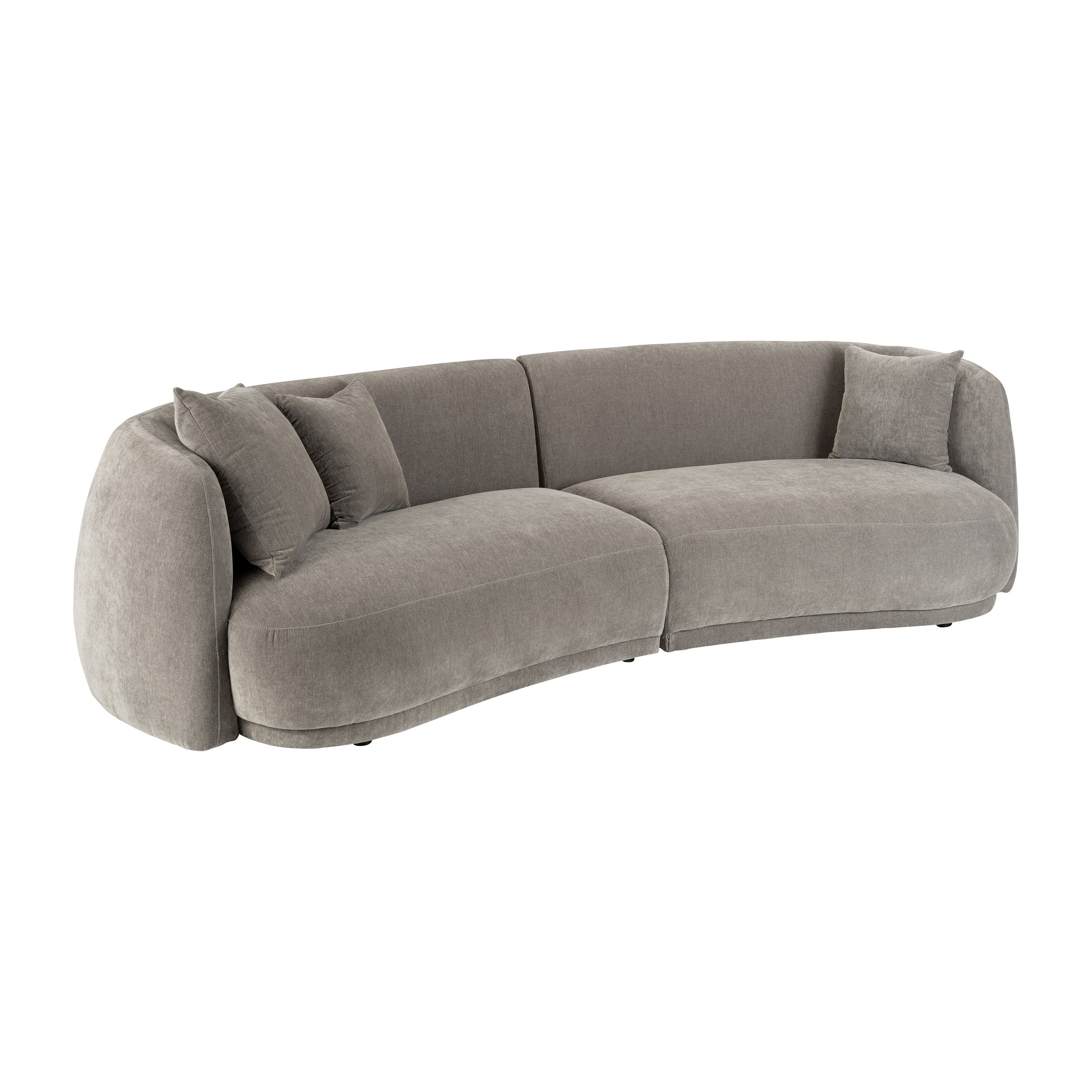 Gray Curved Sofa — The Spite Haus