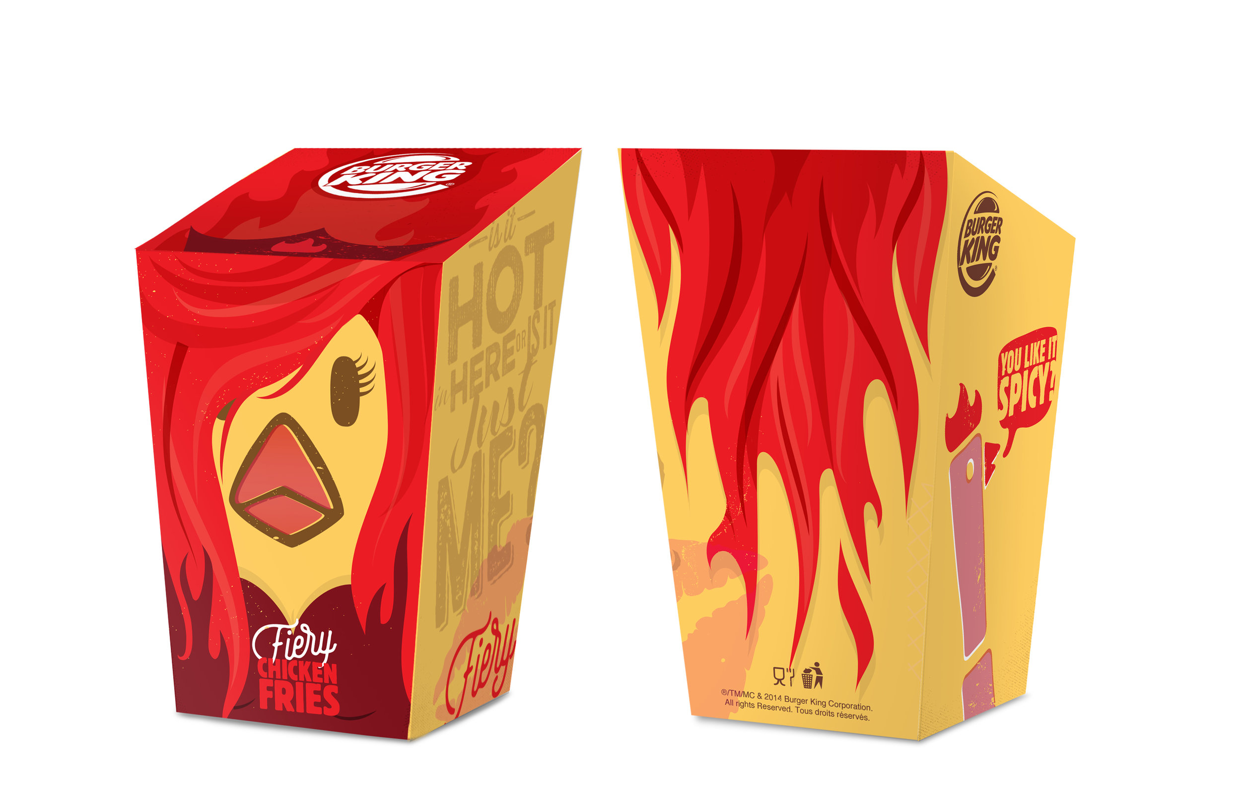  Burger King’s number one seller needed a new look for a new flavor profile, something with character and a litle spice. My task was to concept and execute an idea that not only fit into the packaging universe of BK but also to come up with a charact