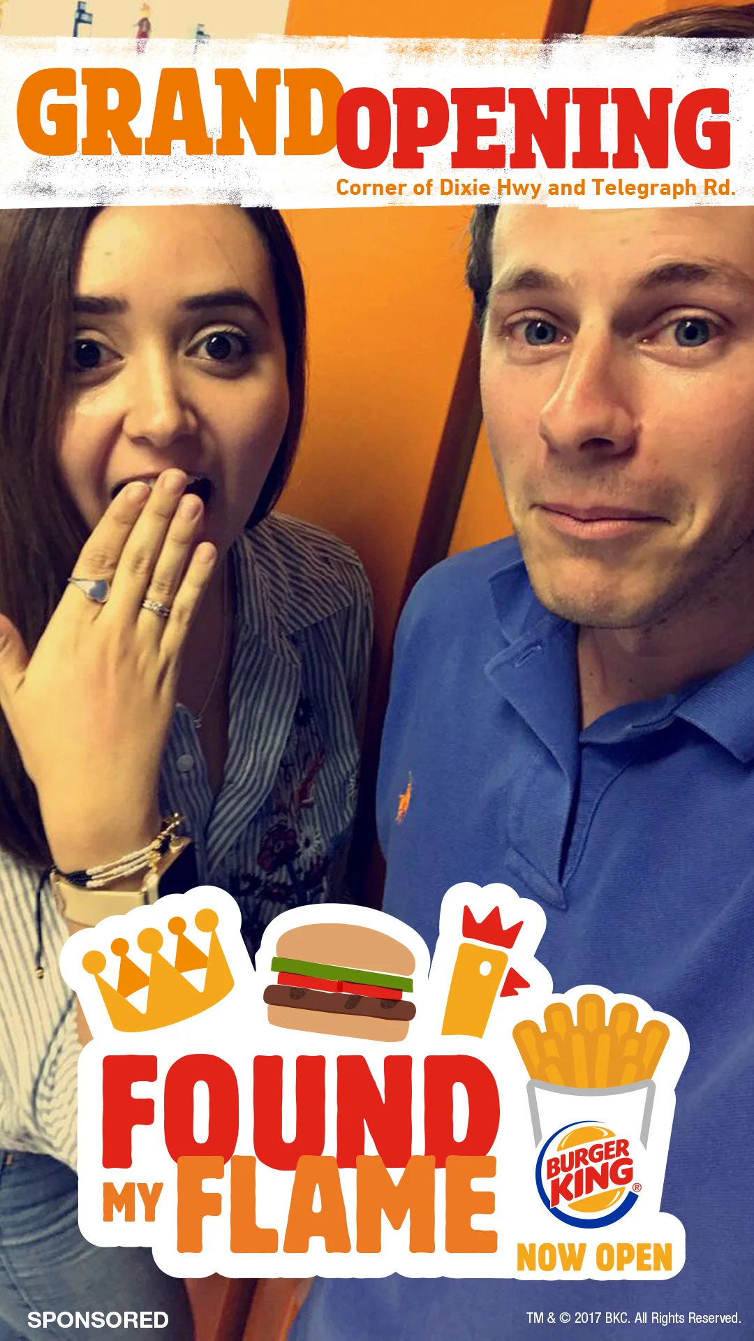  Snapchat GeoFilter for grand opening of Burger King restaurants. 