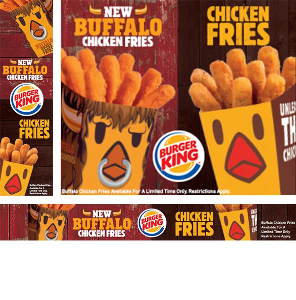  Digital banners campaign to promote the launch of Buffalo Chicken Fries. 
