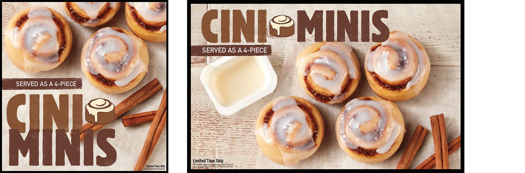  When I made these layouts I wanted there to be a clear craving of the ingredients used to make a cinnamon roll. The product name is also aligned with the packaging for cini minis. Both pieces are part of the Drive Thru. 