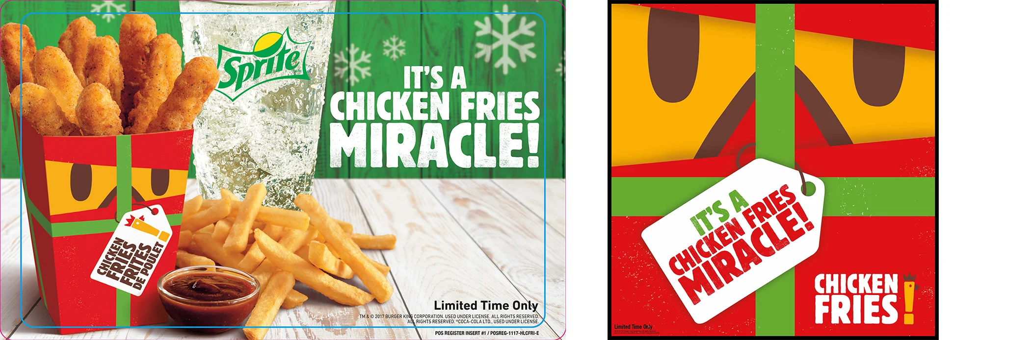  Campaign for Burger King Canada during the holidays for Chicken Fries. 