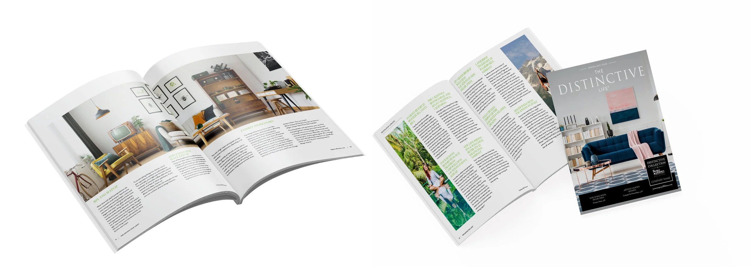  Magazine designed for the Distinctive Collection brand from Better Homes and Gardens Real Estate. This was the Spring 2019 issue 