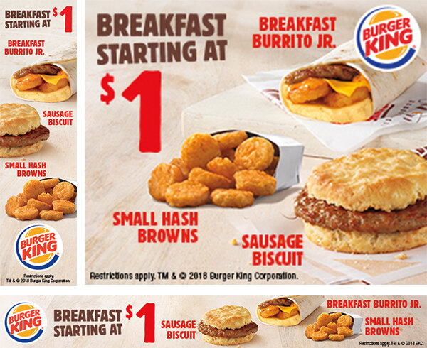  Digital ads promoting breakfast at Burger King North America. 