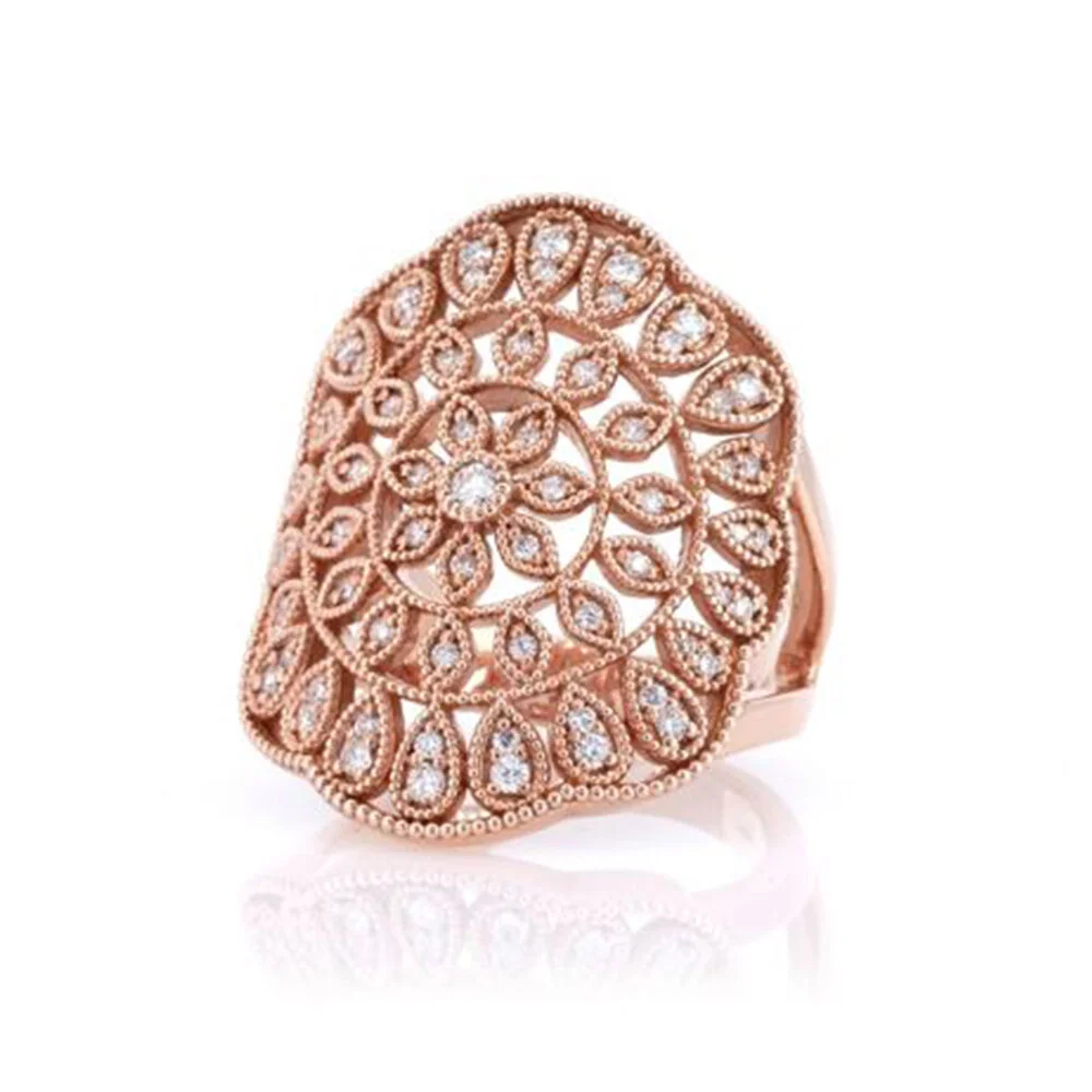 Rose Beaded Cluster Ring