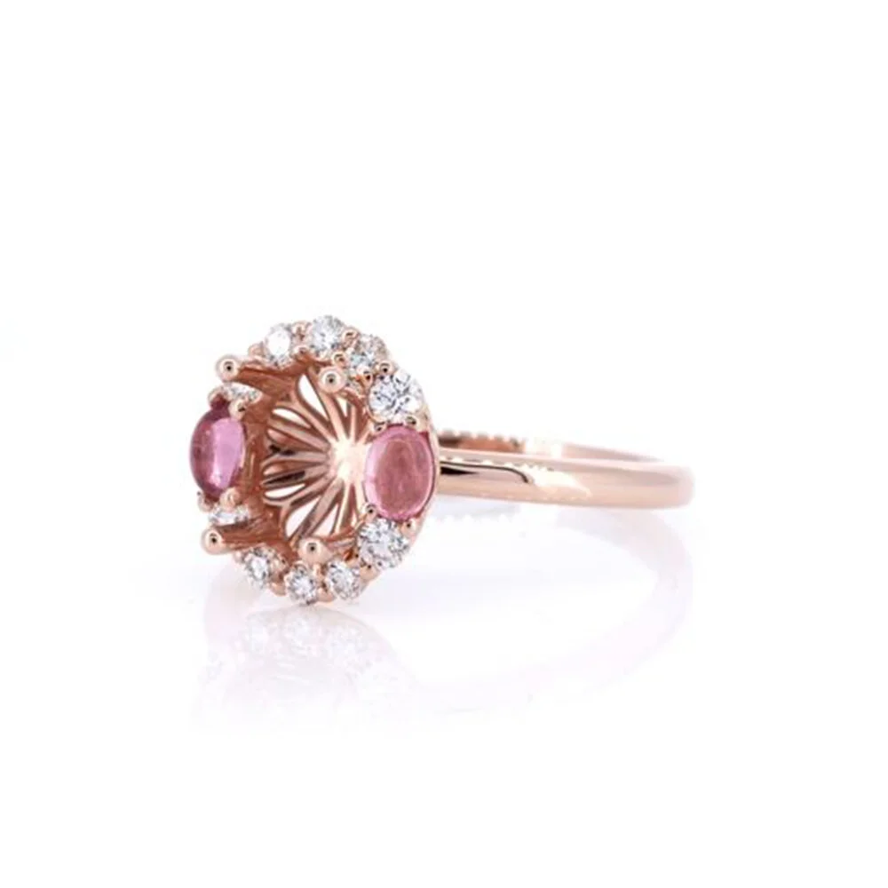 Rose Halo Engagement Ring | Semi- Mounting