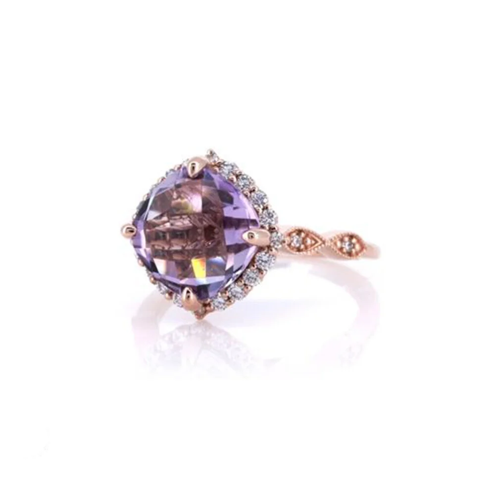 Purple Amethyst Faceted Ring