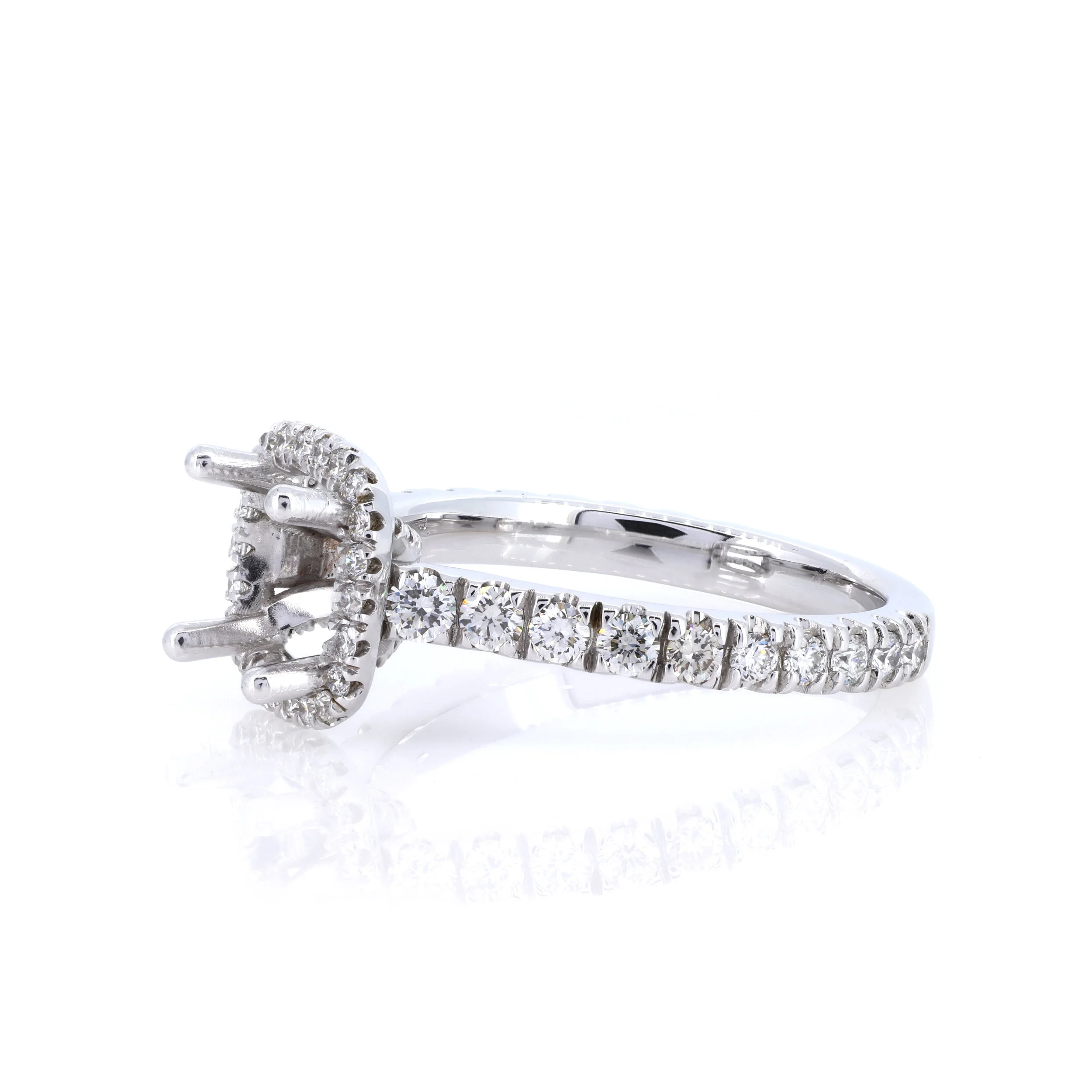 Cushion Halo Engagement Ring | Semi- Mounting