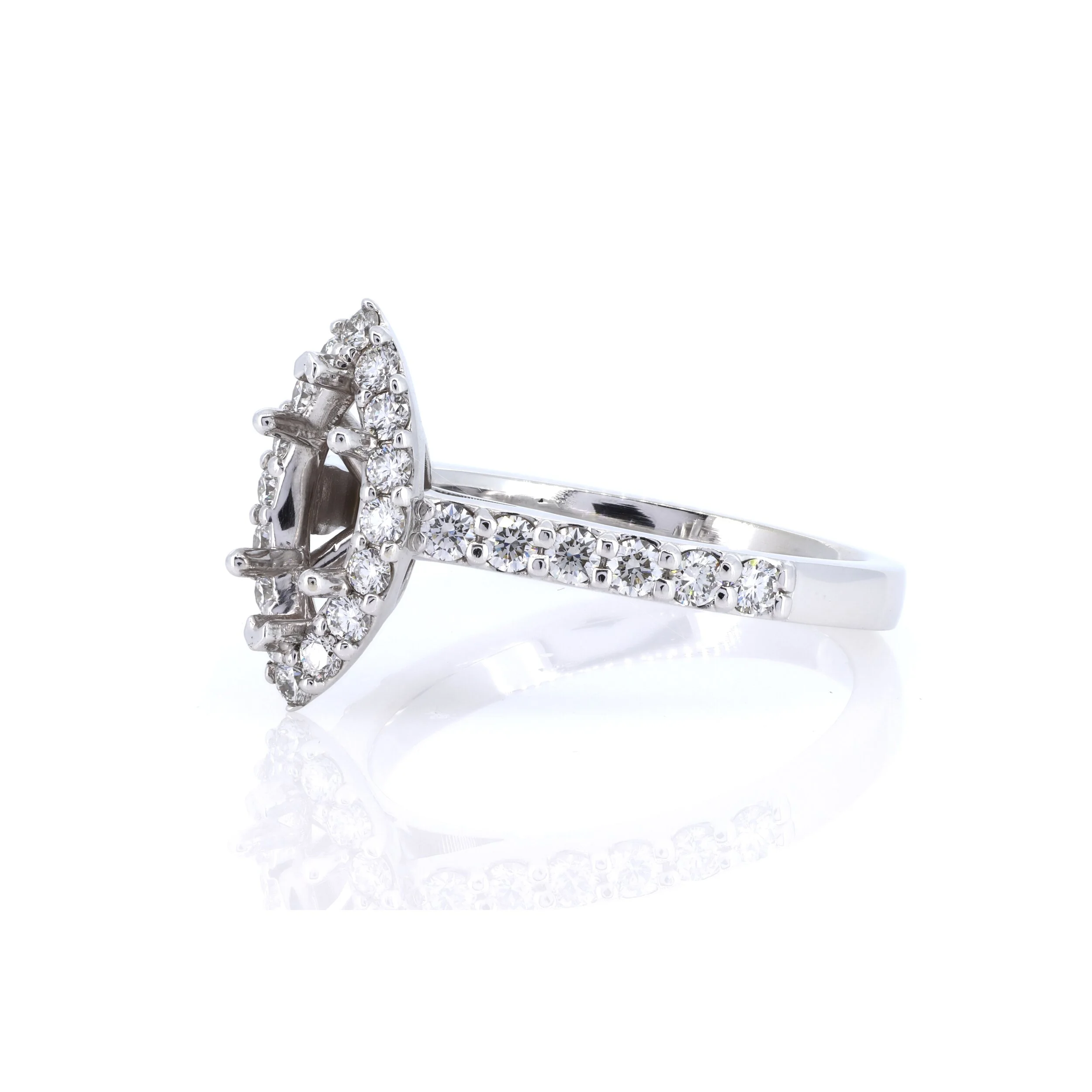 Marquise Halo Engagement Ring | Semi- Mounting