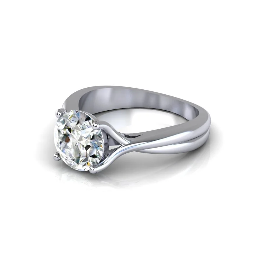 Solitaire Bypass Engagement Ring