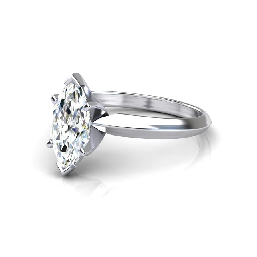 Marquise Center Knife Edge Solitaire
