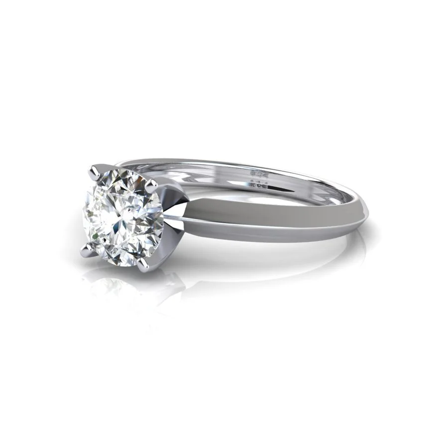 Round Center Knife Edge Solitaire