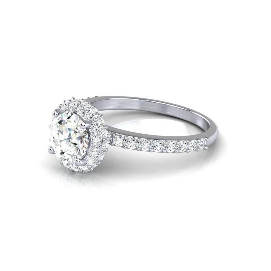 Halo Diamond Engagement Ring for Round Center
