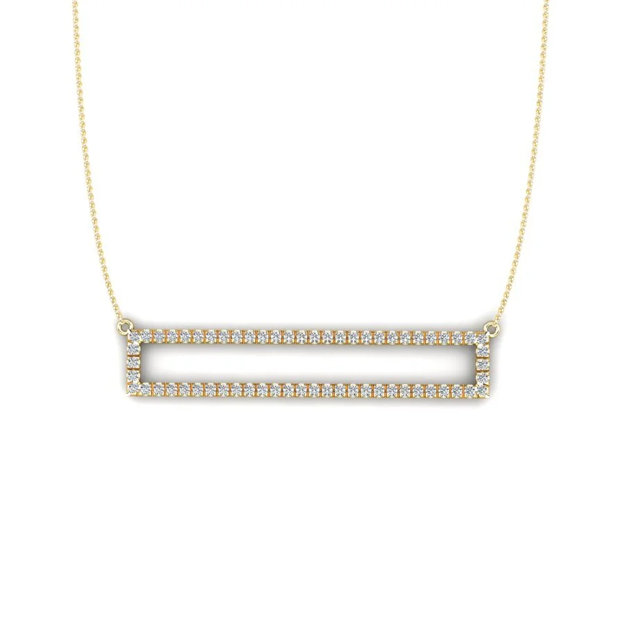 Rectangular Diamond Framed Necklace