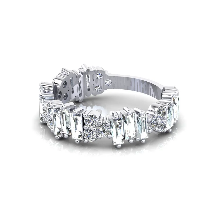 Baguette &amp; Diamond Wedding Band