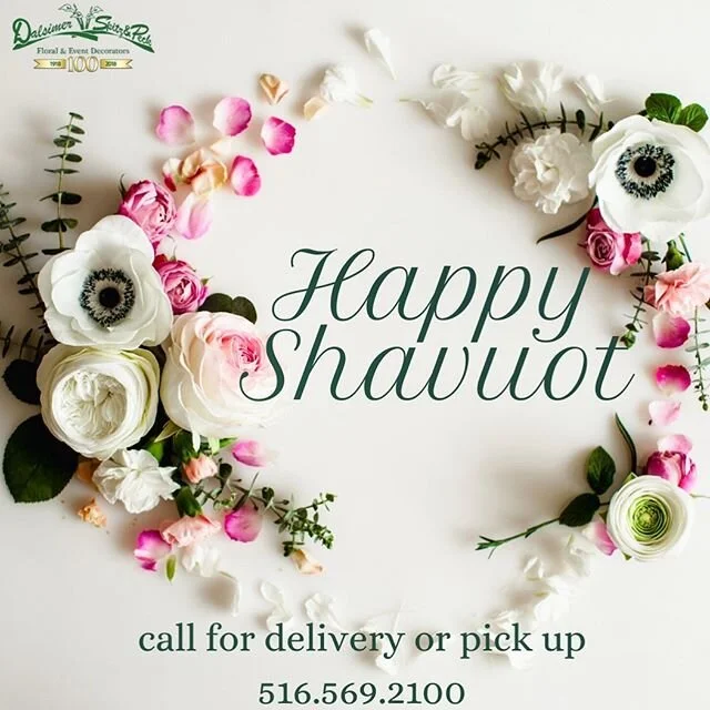 Chag Sameach!  Call us for a beautiful arrangement to celebrate the holiday. Pick up or delivery available. Happy Shavuot!🤍
#dsp
#dalsimerspitzandpeck 
#happyshavuot 
#chagsameach 
#nyeventflorist 
#liflorist