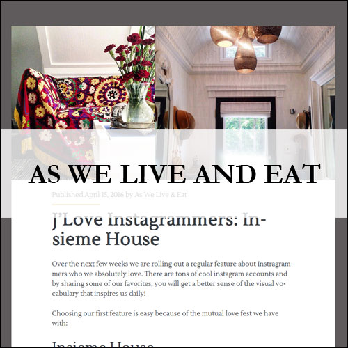 Insiem House - Press - As We Live And Eat