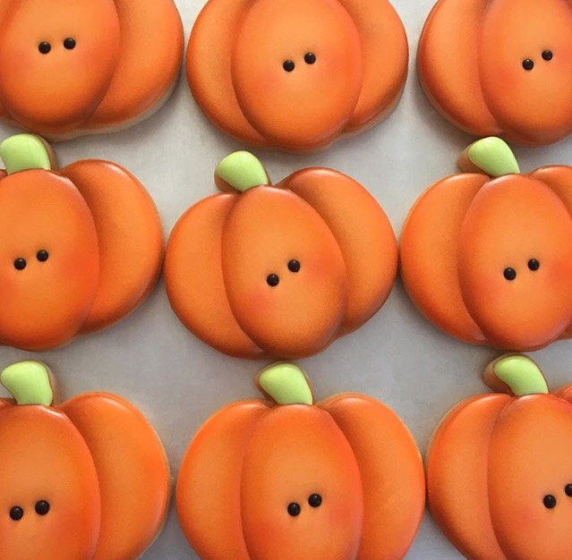 These pumpkins have a complete color group with the base coat and two blended airbrush colors. There is a HUGE difference from where we started, right?