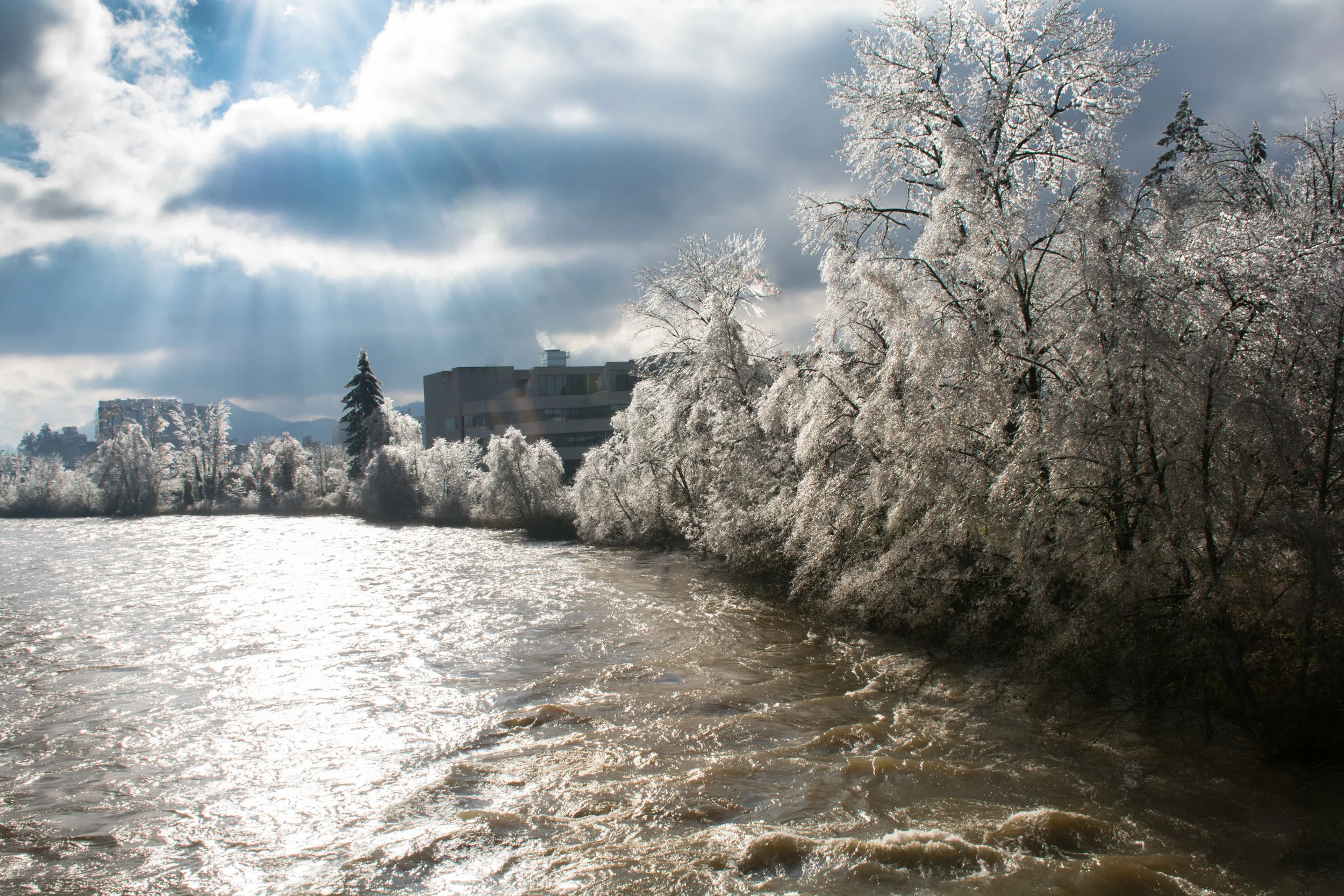 Ice Storm And Rising River